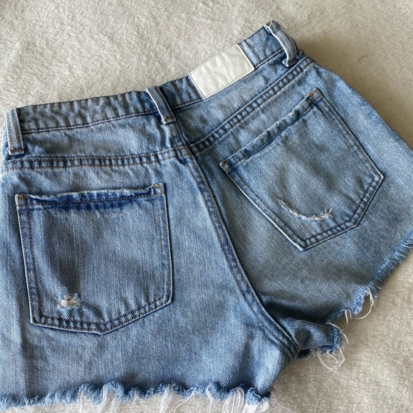 Pistola Two Tone Distressed Denim Shorts - Picture 3 of 15